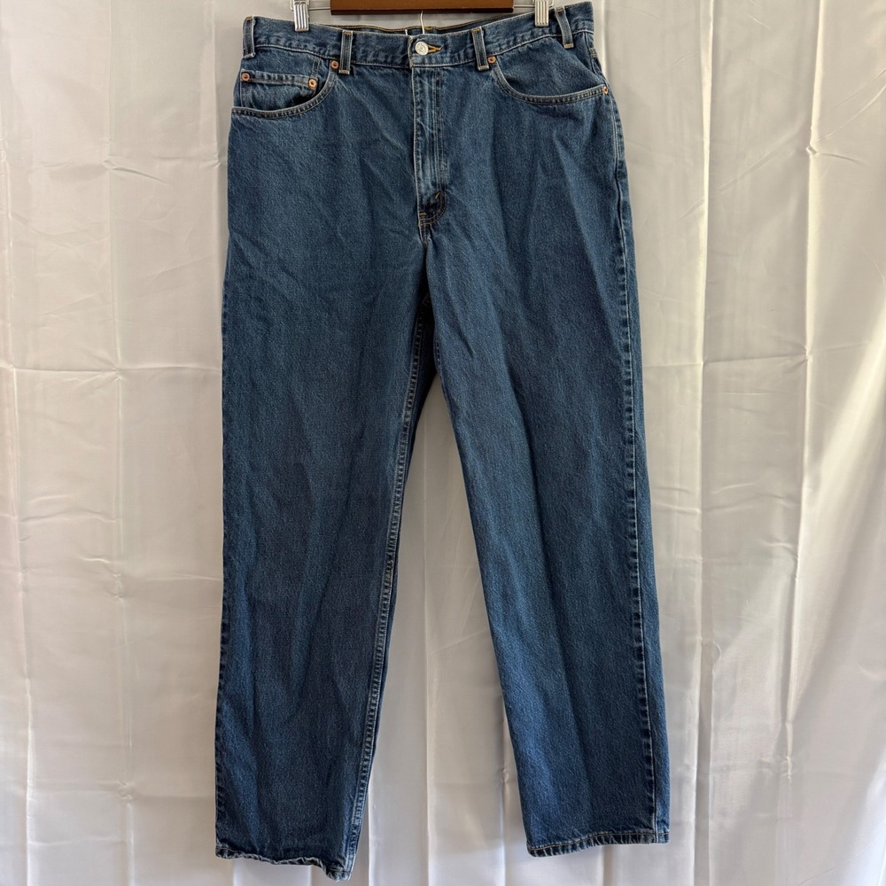 Levis 550 Relaxed Fit Jeans Mens 36x32 Medium Wash Blue Denim Vintage distressed